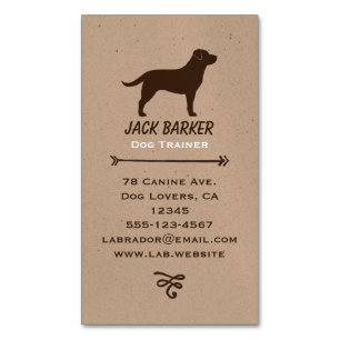 Chocolate Labrador Retriever Silhouette Business Card Magnet