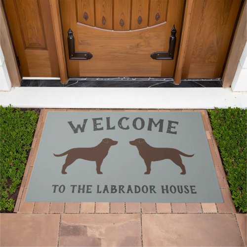 Chocolate Labrador Retriever Silhouettes Custom Doormat