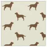 Chocolate Labrador Retriever Silhouettes Pattern Fabric