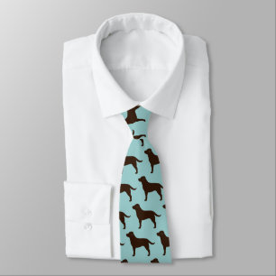 Chocolate Labrador Retriever Silhouettes Pattern Tie