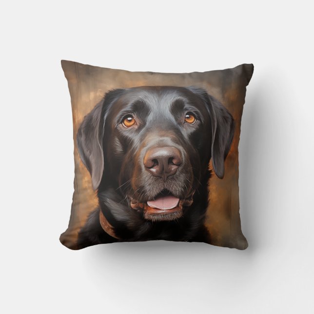 Chocolate Labrador Retriever  Throw Pillow (Front)