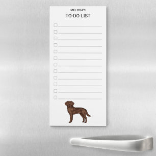 Chocolate Labrador Retriever To-Do List Checklist Magnetic Notepad