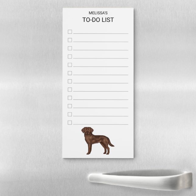 Chocolate Labrador Retriever To-Do List Checklist Magnetic Notepad (In Situ)