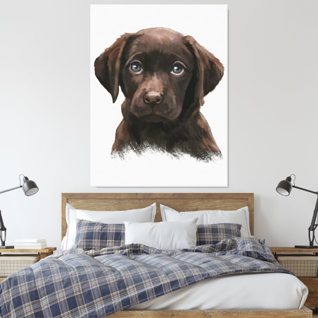 Chocolate Labrador Retriever Tote Bag Canvas Print (Insitu(Bedroom))