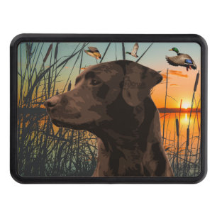 Chocolate Labrador Retriever Trailer Hitch Cover