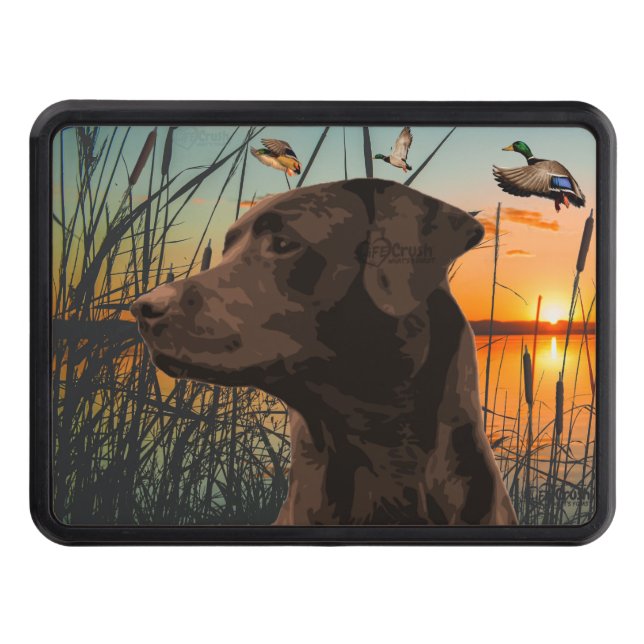 Chocolate Labrador Retriever Trailer Hitch Cover (Front)