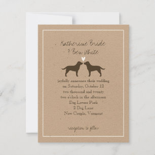 Chocolate Labrador Retrievers Wedding Invitation