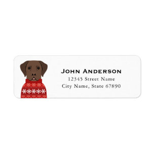 Chocolate Labrador Return Address Labels