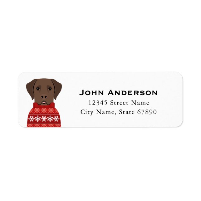 Chocolate Labrador Return Address Labels (Front)
