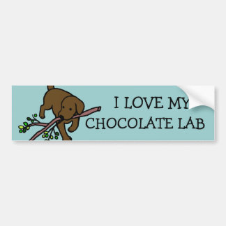 Chocolate Labrador Sand Letters Cartoon Bumper Sticker