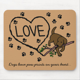 Chocolate Labrador Sand Letters Cartoon Mouse Pad