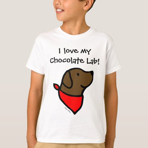 Chocolate Labrador  Scarf Cartoon T_Shirt