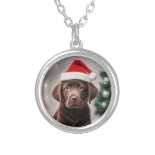 Chocolate Labrador Silver Plated Necklace