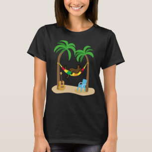Chocolate Labrador Sleeping On The Hammock T-Shirt