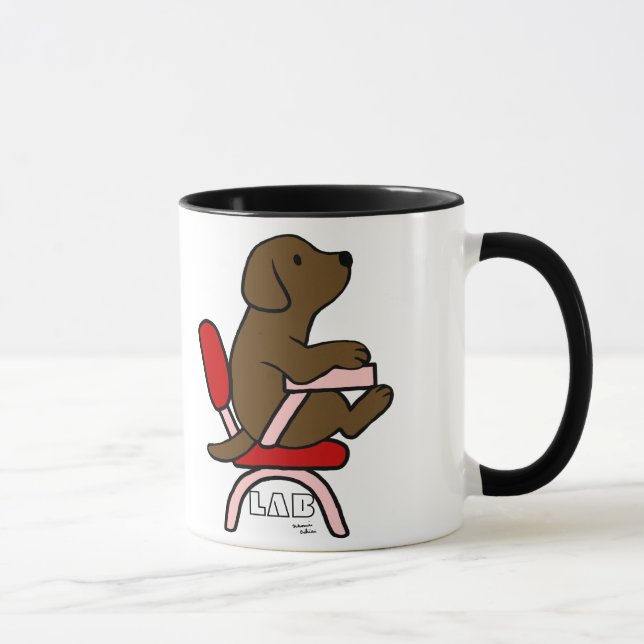 Chocolate Labrador Student 1 Cartoon Mug (Right)