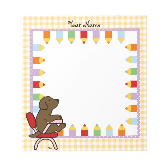Chocolate Labrador Student 1 Notepad (Front)