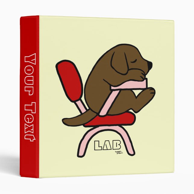Chocolate Labrador Student 2 Cartoon Binder (Front/Spine)
