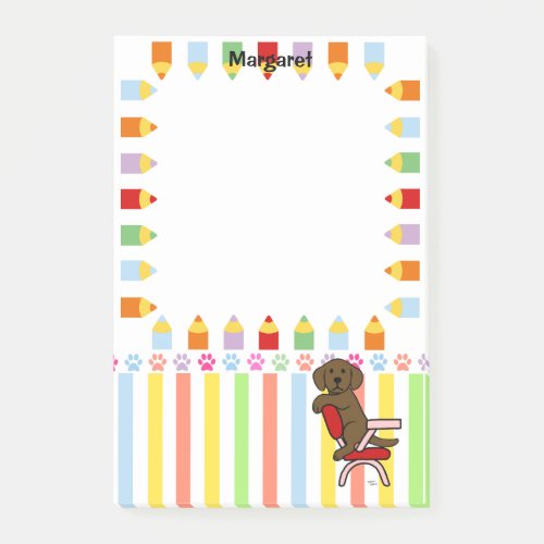 Chocolate Labrador Student 3 Post_it Notes