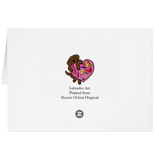 Chocolate Labrador & Teacher's Heart Cartoon (Back Horizontal)