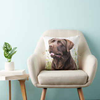 Chocolate Labrador Throw Pillow