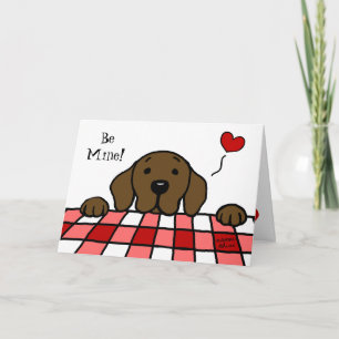 Chocolate Labrador watching you Valentine Holiday Card
