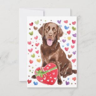 Chocolate Labrador with Heart Love Card
