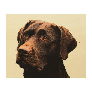 Chocolate labrador wood wall art
