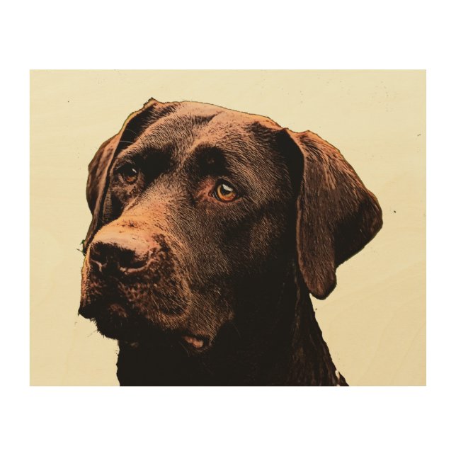 Chocolate labrador wood wall art (Front)