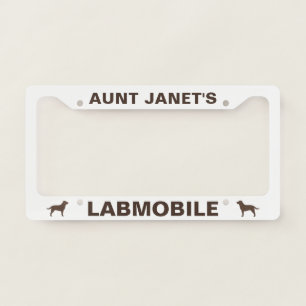 Chocolate Labs Labmobile Labradors Personalized License Plate Frame