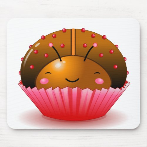 Chocolate Ladybug Cupcake Mousepad