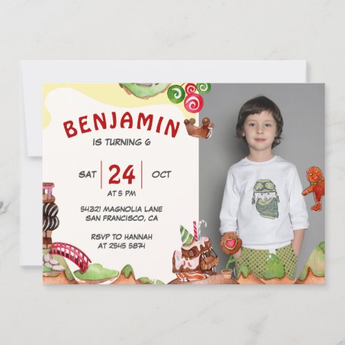 Chocolate Land Birthday Invitation