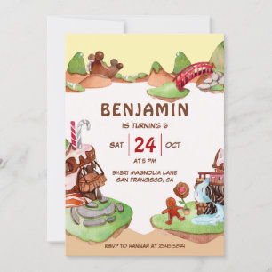 Chocolate Land Birthday Invitation
