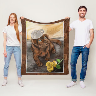 Chocolate Latte Lab Fleece Blanket