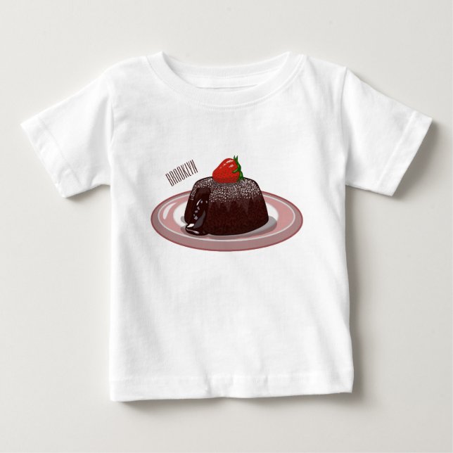 Chocolate lava cake cartoon illustration  baby T-Shirt (Front)