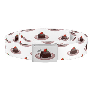 Chocolate lava cake cartoon illustration belt