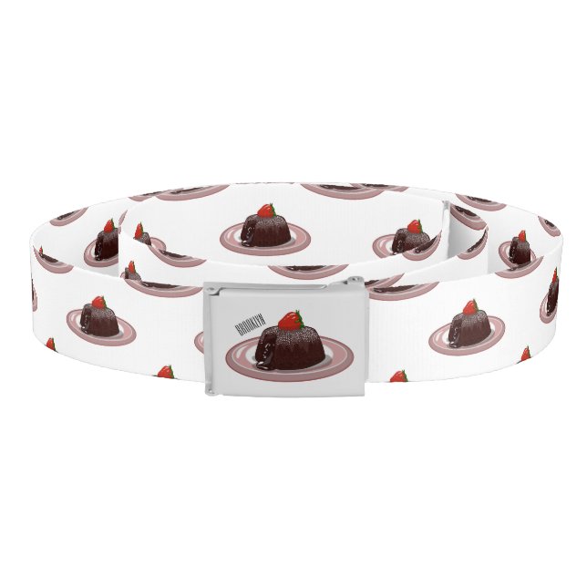 Chocolate lava cake cartoon illustration belt (Coil)