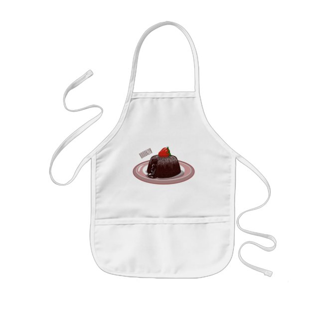 Chocolate lava cake cartoon illustration kids' apron (Front)