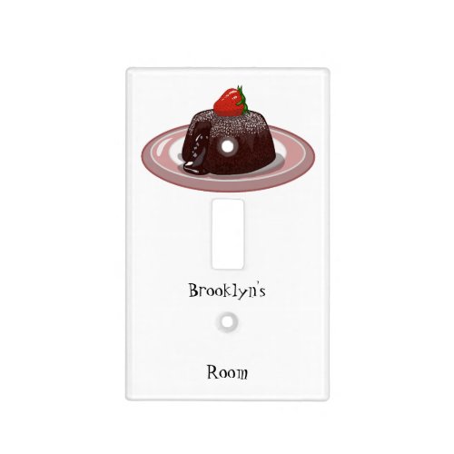 Chocolate lava cake cartoon illustration light switch cover