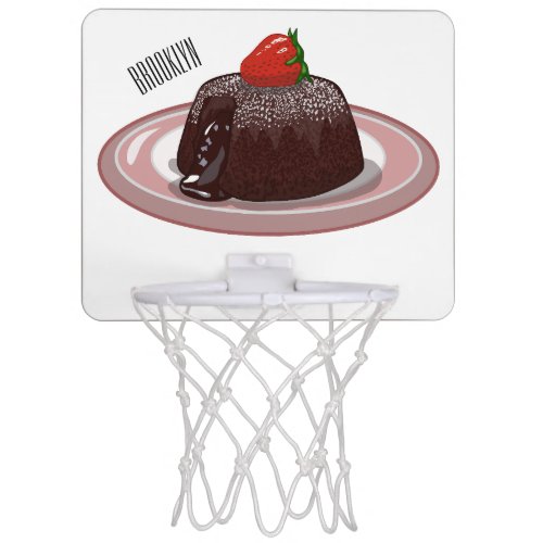 Chocolate lava cake cartoon illustration mini basketball hoop