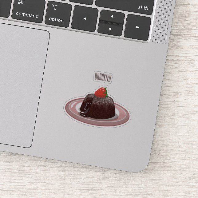 Chocolate lava cake cartoon illustration  sticker (Detail)