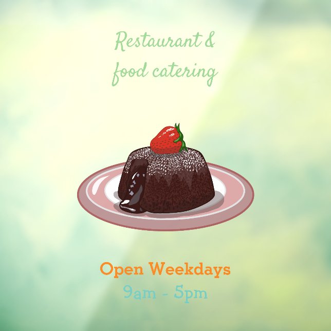 Chocolate lava cake cartoon illustration window cling (Sheet 3)