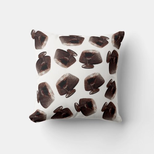 Chocolate lava cake pattern throw pillow