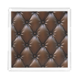 Chocolate Leather: Luxurious Upholstery Texture Acrylic Tray