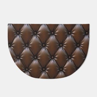 Chocolate Leather: Luxurious Upholstery Texture Doormat
