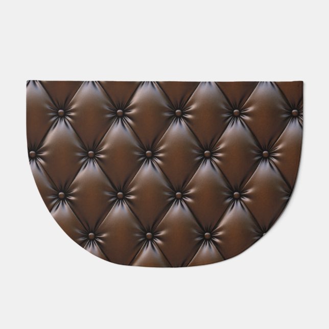 Chocolate Leather: Luxurious Upholstery Texture Doormat (Front)