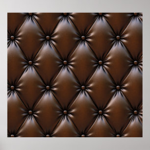 Chocolate Leather: Luxurious Upholstery Texture Poster