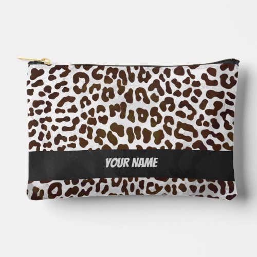 Chocolate Leopard Pattern Accessory Pouch