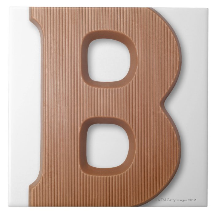 Chocolate letter b ceramic tile