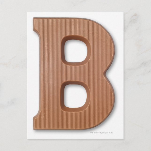 Chocolate letter b postcard (Front)