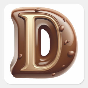 Chocolate letter D stickers